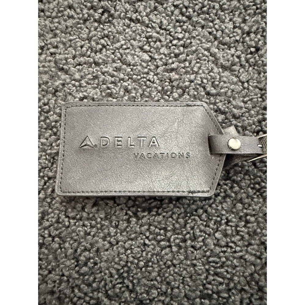 Delta VacationsAirlines Black Luggage Bag Tag Address Window Flap - Unused - New